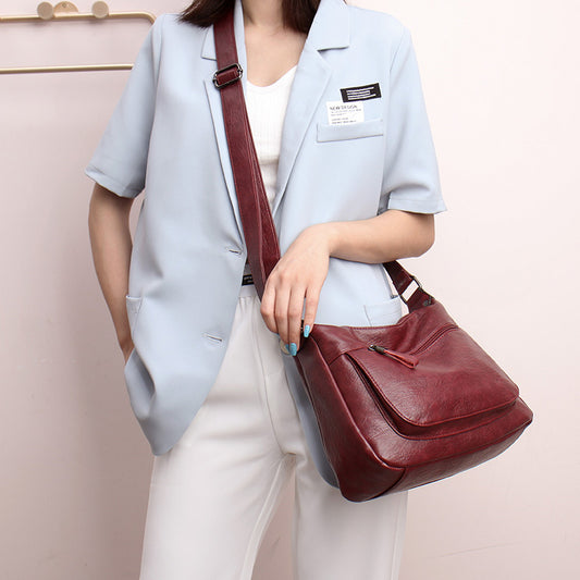 High Quality Soft Faced Large Capacity Women's One Shoulder Messenger Bag